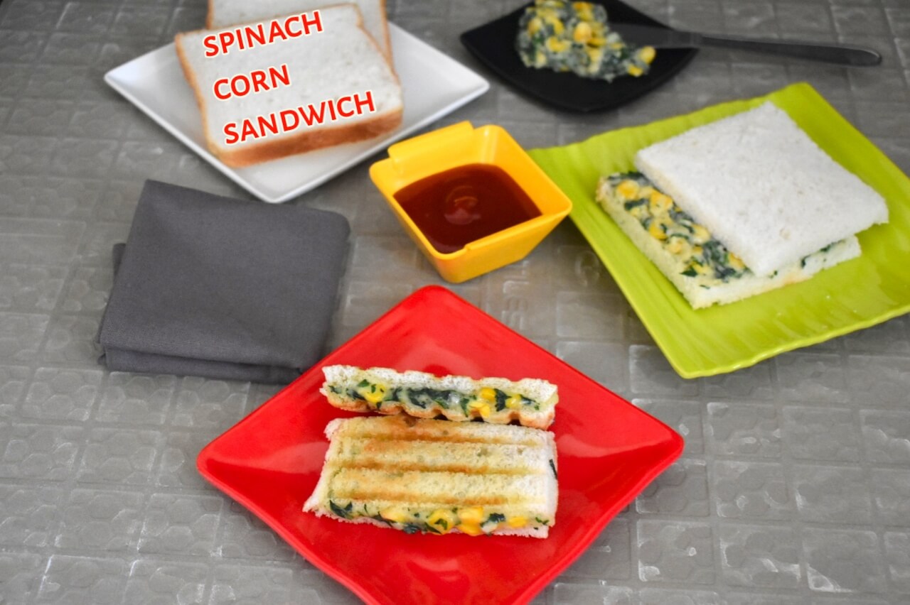 spinach corn sandwich