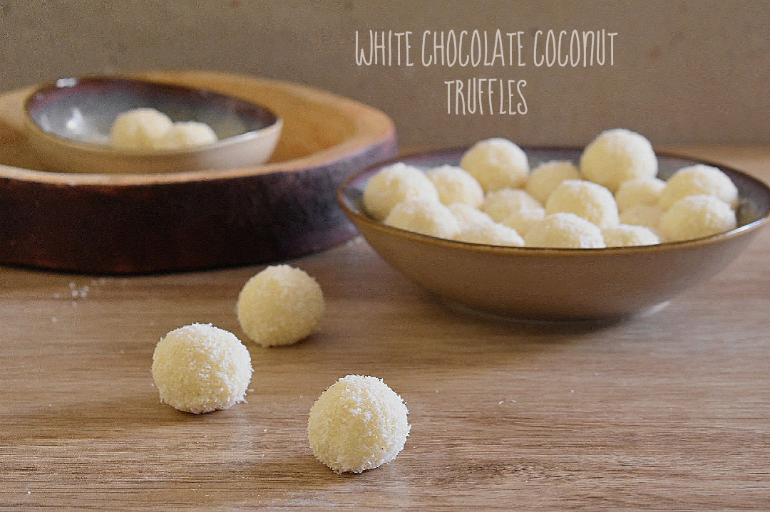 white chocolate coconut truffles